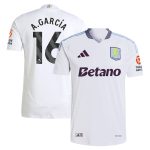 Aston Villa Shirts - aston villa adidas away authentic shirt 2024-25 with a.garcía 16 printing Collection of Official Fan Gear