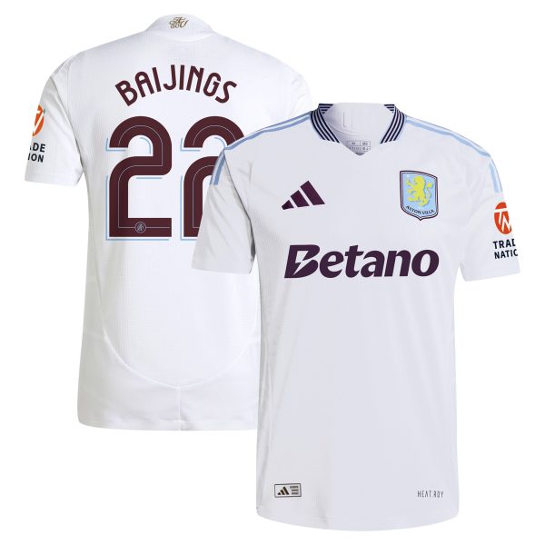 Aston Villa Shirts - aston villa adidas away authentic shirt 2024-25 with baijings 22 cup printing Collection of Official Fan Gear