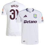 Aston Villa Shirts - aston villa adidas away authentic shirt 2024-25 with bailey 31 cup printing Collection of Official Fan Gear