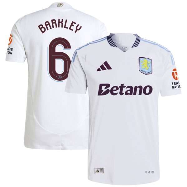 Aston Villa Shirts - aston villa adidas away authentic shirt 2024-25 with barkley 6 cup printing Collection of Official Fan Gear