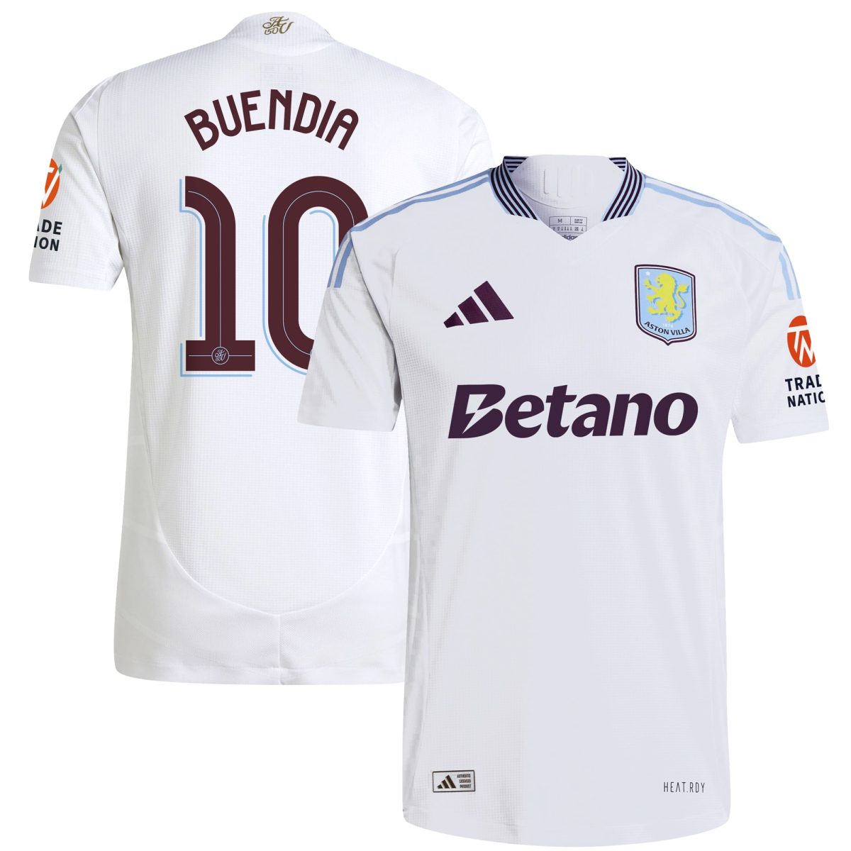 Aston Villa Shirts - aston villa adidas away authentic shirt 2024-25 with buendia 10 cup printing Collection of Official Fan Gear
