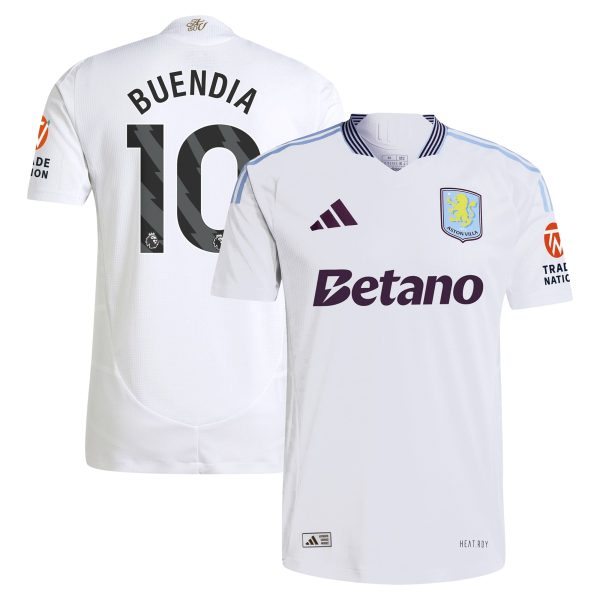 Aston Villa Shirts - aston villa adidas away authentic shirt 2024-25 with buendia 10 printing Collection of Official Fan Gear