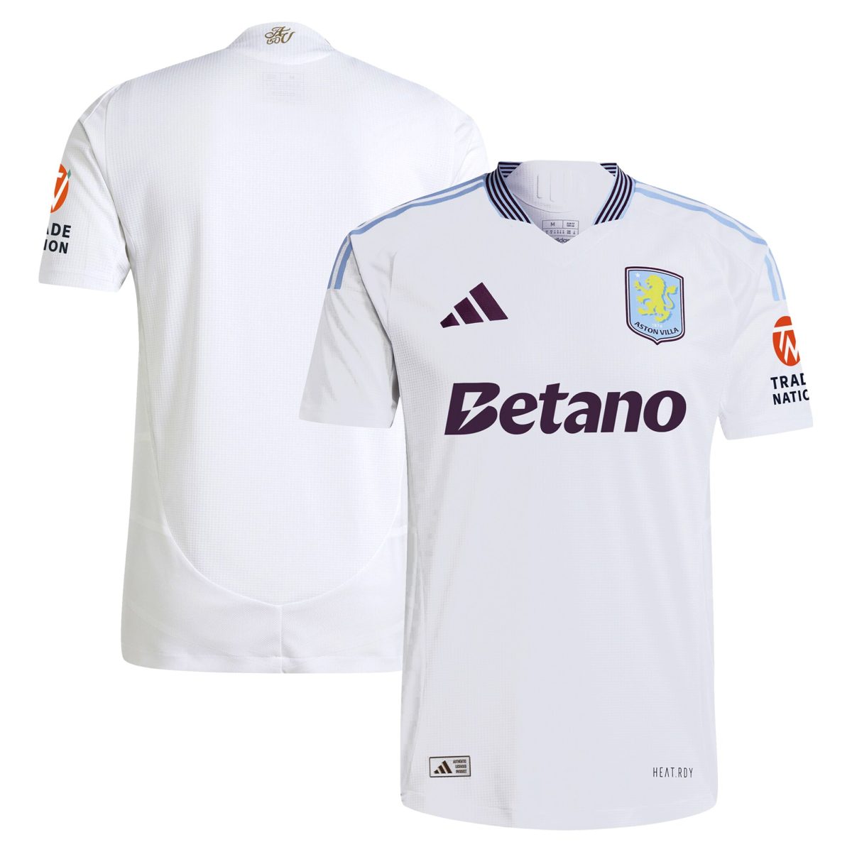 Aston Villa Shirts - aston villa adidas away authentic shirt 2024-25 with custom printing Collection of Official Fan Gear