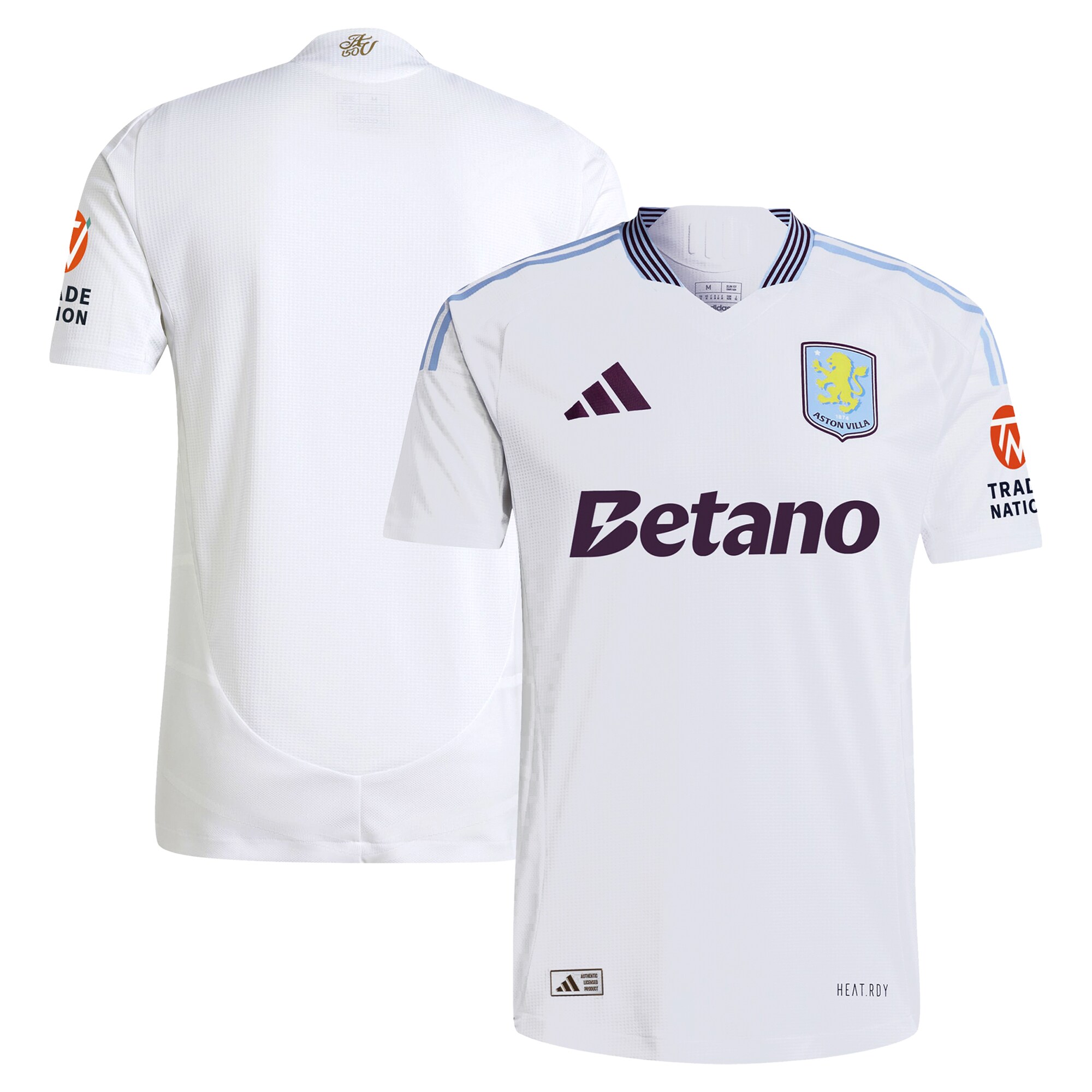 Aston Villa Shirts - aston villa adidas away authentic shirt 2024-25 with custom printing Collection of Official Fan Gear