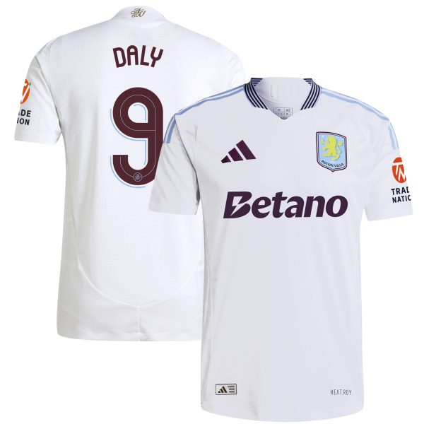 Aston Villa Shirts - aston villa adidas away authentic shirt 2024-25 with daly 9 cup printing Collection of Official Fan Gear