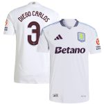 Aston Villa Shirts - aston villa adidas away authentic shirt 2024-25 with diego carlos 3 cup printing Collection of Official Fan Gear