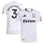 Aston Villa Shirts - aston villa adidas away authentic shirt 2024-25 with diego carlos 3 printing Collection of Official Fan Gear