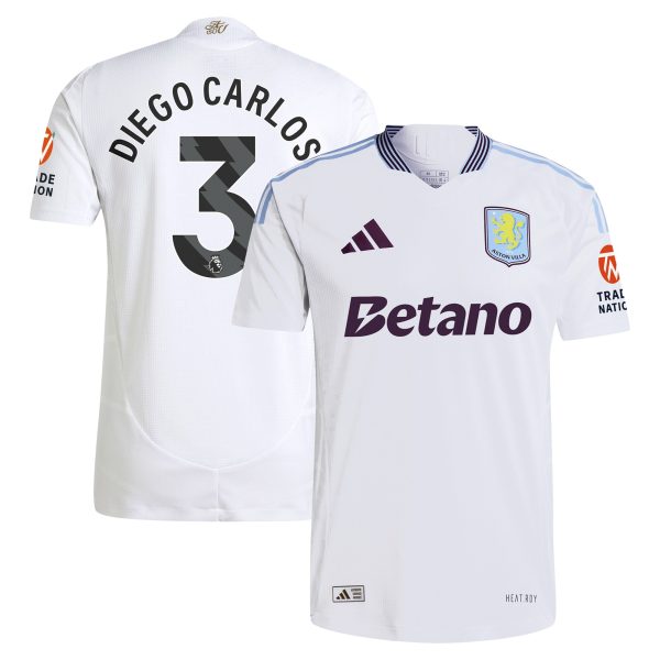 Aston Villa Shirts - aston villa adidas away authentic shirt 2024-25 with diego carlos 3 printing Collection of Official Fan Gear