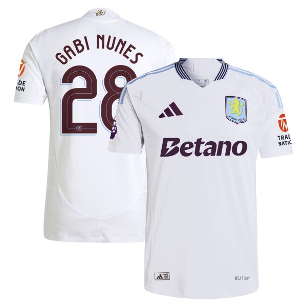 Aston Villa Shirts - aston villa adidas away authentic shirt 2024-25 with gabi nunes 28 cup printing Collection of Official Fan Gear