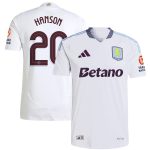 Aston Villa Shirts - aston villa adidas away authentic shirt 2024-25 with hanson 20 cup printing Collection of Official Fan Gear