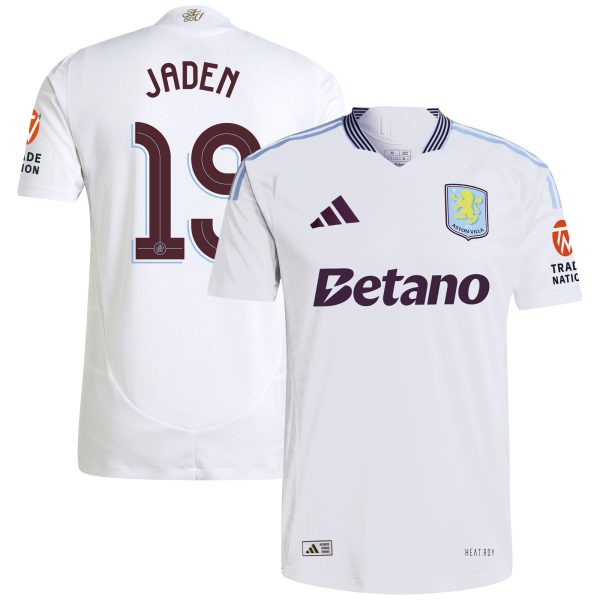 Aston Villa Shirts - aston villa adidas away authentic shirt 2024-25 with jaden 19 cup printing Collection of Official Fan Gear