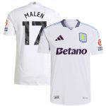 Aston Villa Shirts - aston villa adidas away authentic shirt 2024-25 with malen 17 printing Collection of Official Fan Gear