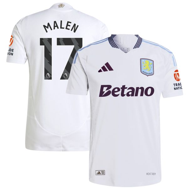 Aston Villa Shirts - aston villa adidas away authentic shirt 2024-25 with malen 17 printing Collection of Official Fan Gear