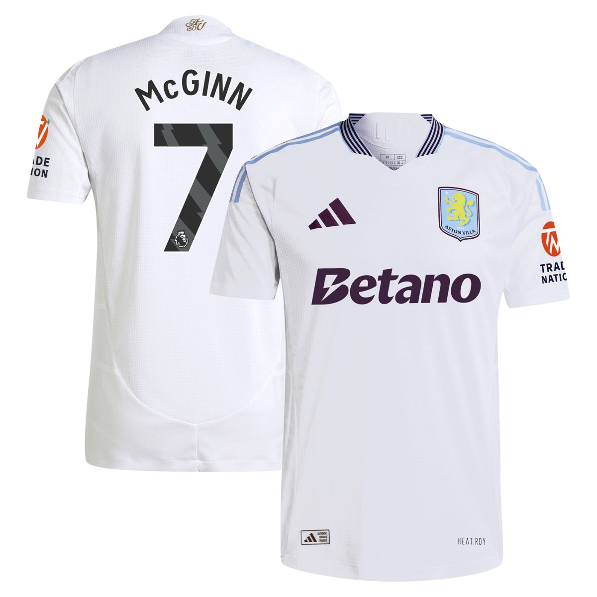 Aston Villa Shirts - aston villa adidas away authentic shirt 2024-25 with mcginn 7 printing Collection of Official Fan Gear