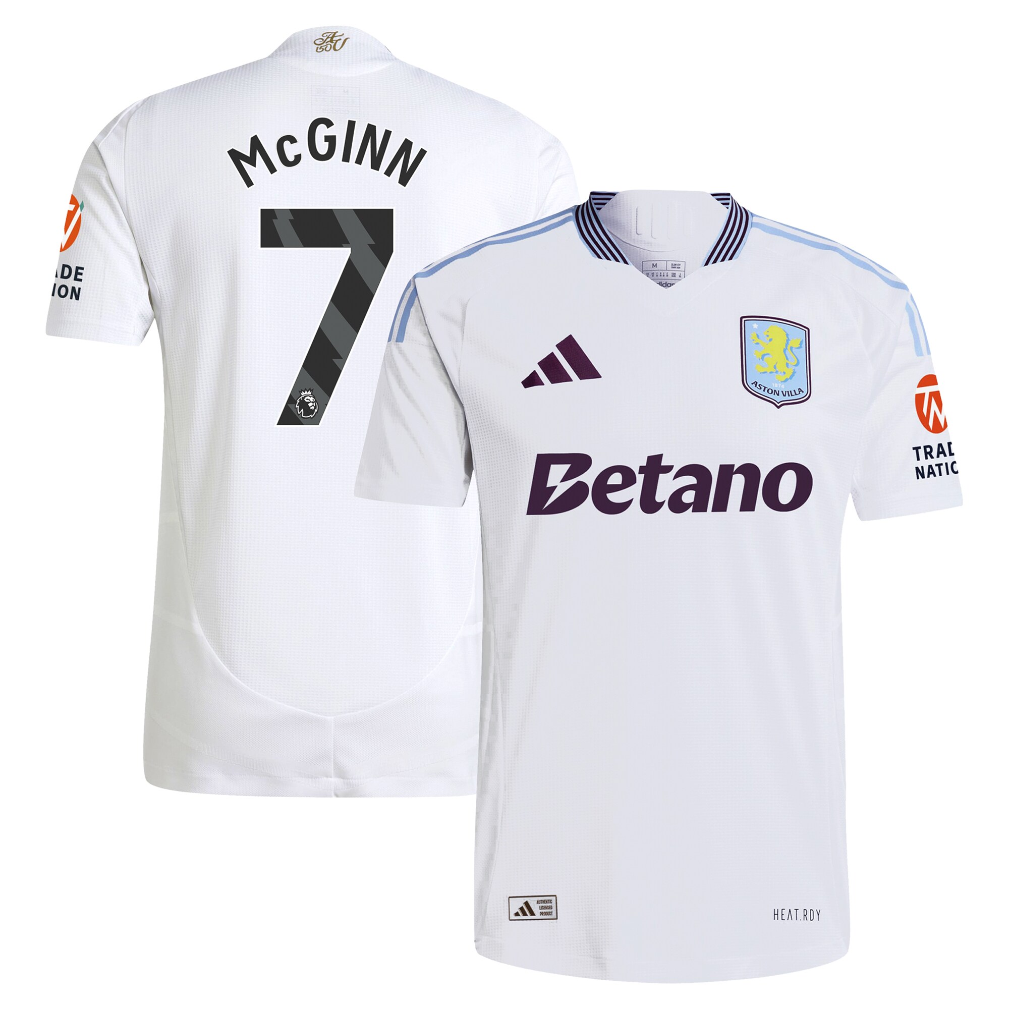 Aston Villa Shirts - aston villa adidas away authentic shirt 2024-25 with mcginn 7 printing Collection of Official Fan Gear
