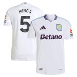 Aston Villa Shirts - aston villa adidas away authentic shirt 2024-25 with mings 5 printing Collection of Official Fan Gear