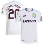 Aston Villa Shirts - aston villa adidas away authentic shirt 2024-25 with nedeljković 20 cup printing Collection of Official Fan Gear