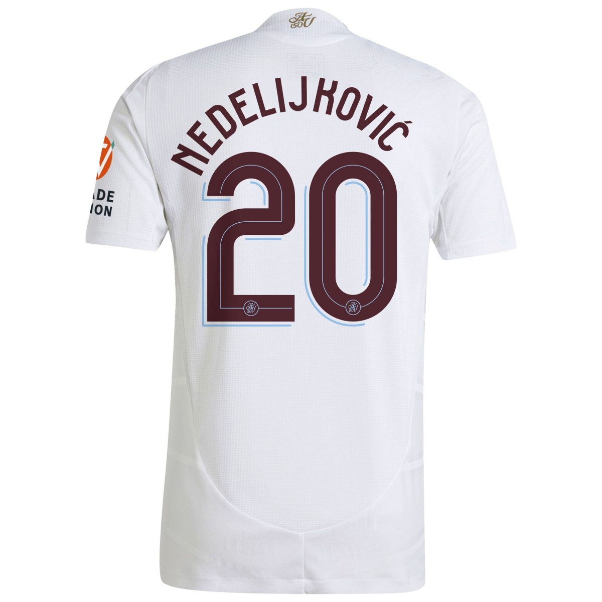 Aston Villa Shirts - aston villa adidas away authentic shirt 2024-25 with nedeljković 20 cup printing Collection of Official Fan Gear