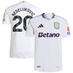 Aston Villa Shirts - aston villa adidas away authentic shirt 2024-25 with nedeljković 20 printing Collection of Official Fan Gear