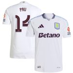 Aston Villa Shirts - aston villa adidas away authentic shirt 2024-25 with pau 14 cup printing Collection of Official Fan Gear