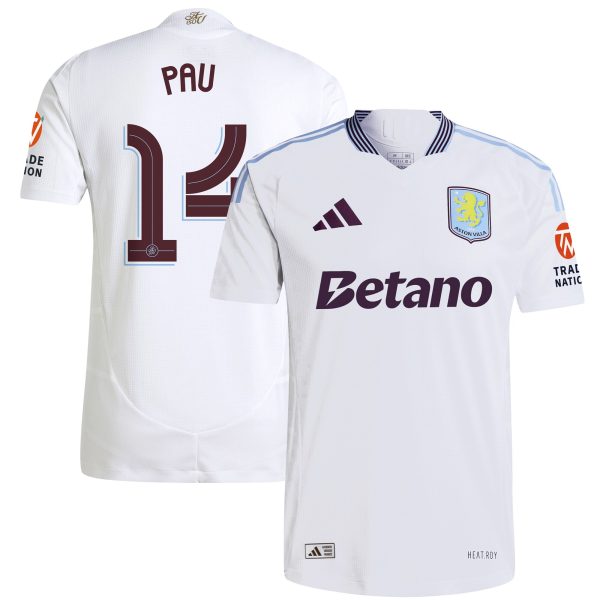 Aston Villa Shirts - aston villa adidas away authentic shirt 2024-25 with pau 14 cup printing Collection of Official Fan Gear