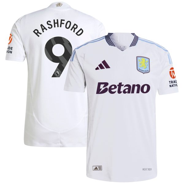 Aston Villa Shirts - aston villa adidas away authentic shirt 2024-25 with rashford 9 printing Collection of Official Fan Gear