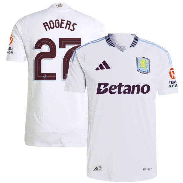 Aston Villa Shirts - aston villa adidas away authentic shirt 2024-25 with rogers 27 cup printing Collection of Official Fan Gear