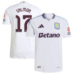 Aston Villa Shirts - aston villa adidas away authentic shirt 2024-25 with salmon 17 cup printing Collection of Official Fan Gear
