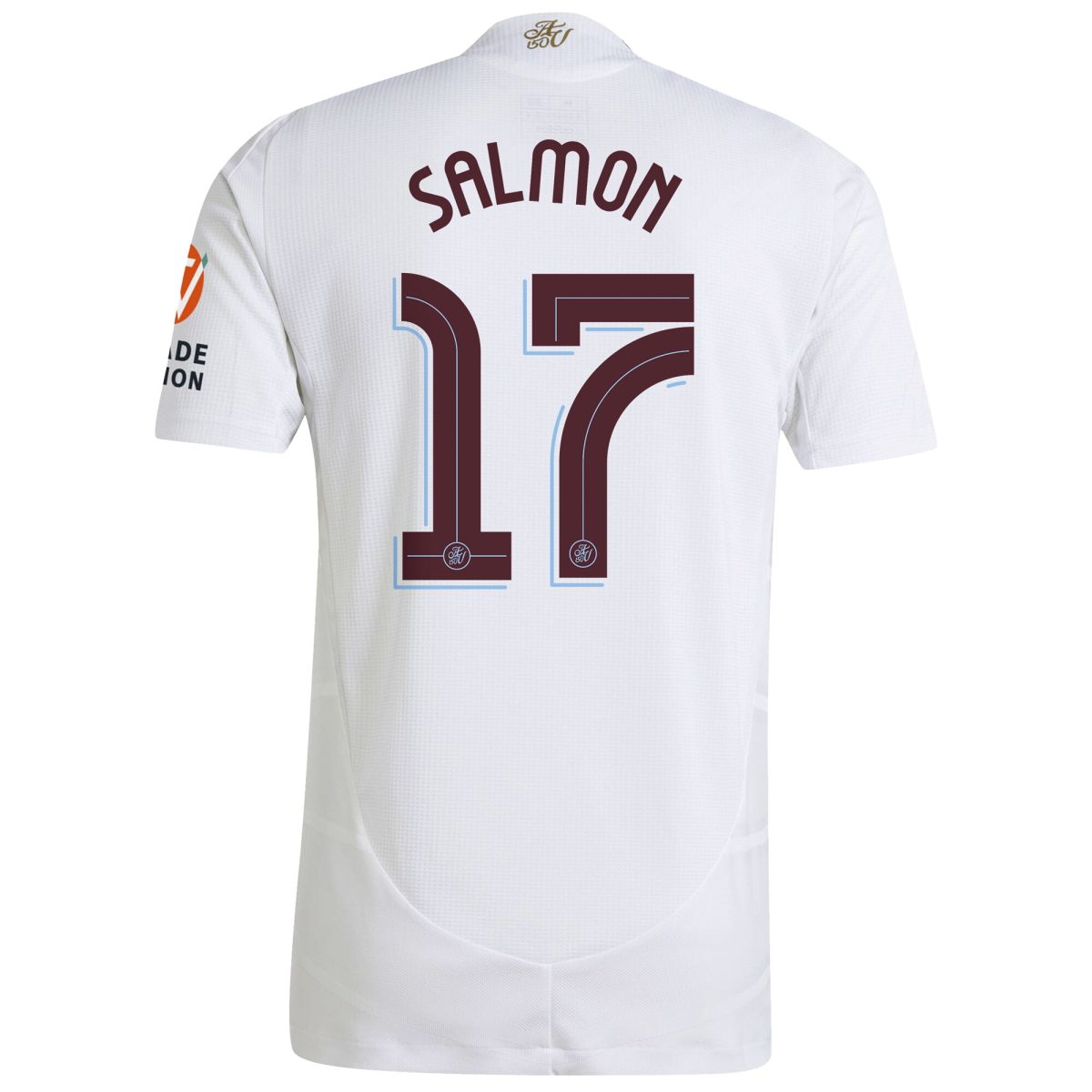 Aston Villa Shirts - aston villa adidas away authentic shirt 2024-25 with salmon 17 cup printing Collection of Official Fan Gear