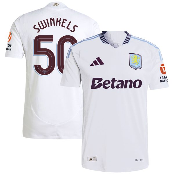Aston Villa Shirts - aston villa adidas away authentic shirt 2024-25 with swinkels 50 cup printing Collection of Official Fan Gear
