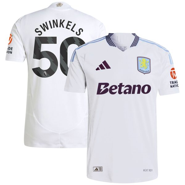 Aston Villa Shirts - aston villa adidas away authentic shirt 2024-25 with swinkels 50 printing Collection of Official Fan Gear
