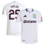 Aston Villa Shirts - aston villa adidas away authentic shirt 2024-25 with taylor 25 cup printing Collection of Official Fan Gear