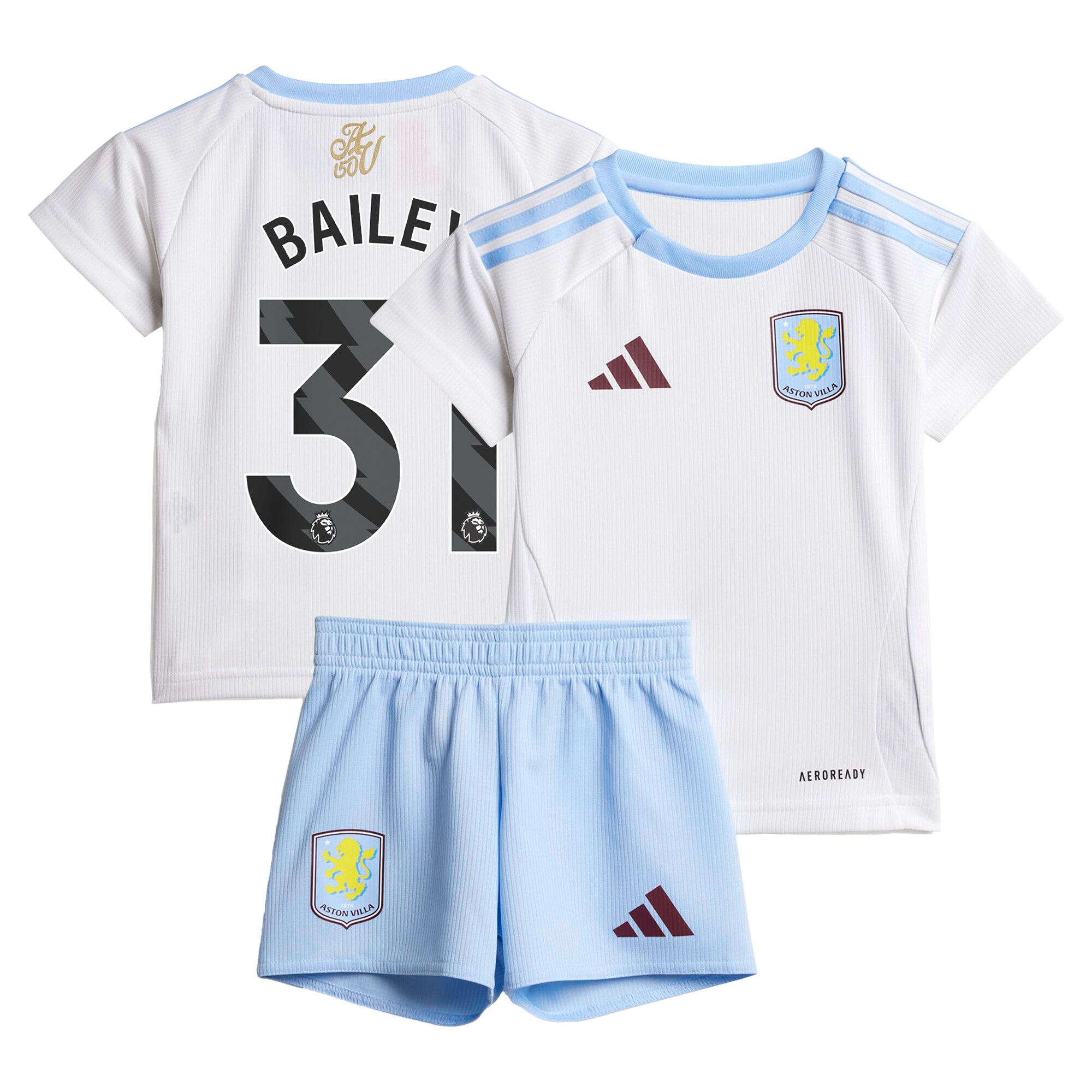 Aston Villa Shirts - aston villa adidas away baby kit 2024-25 with bailey 31 printing Collection of Official Fan Gear