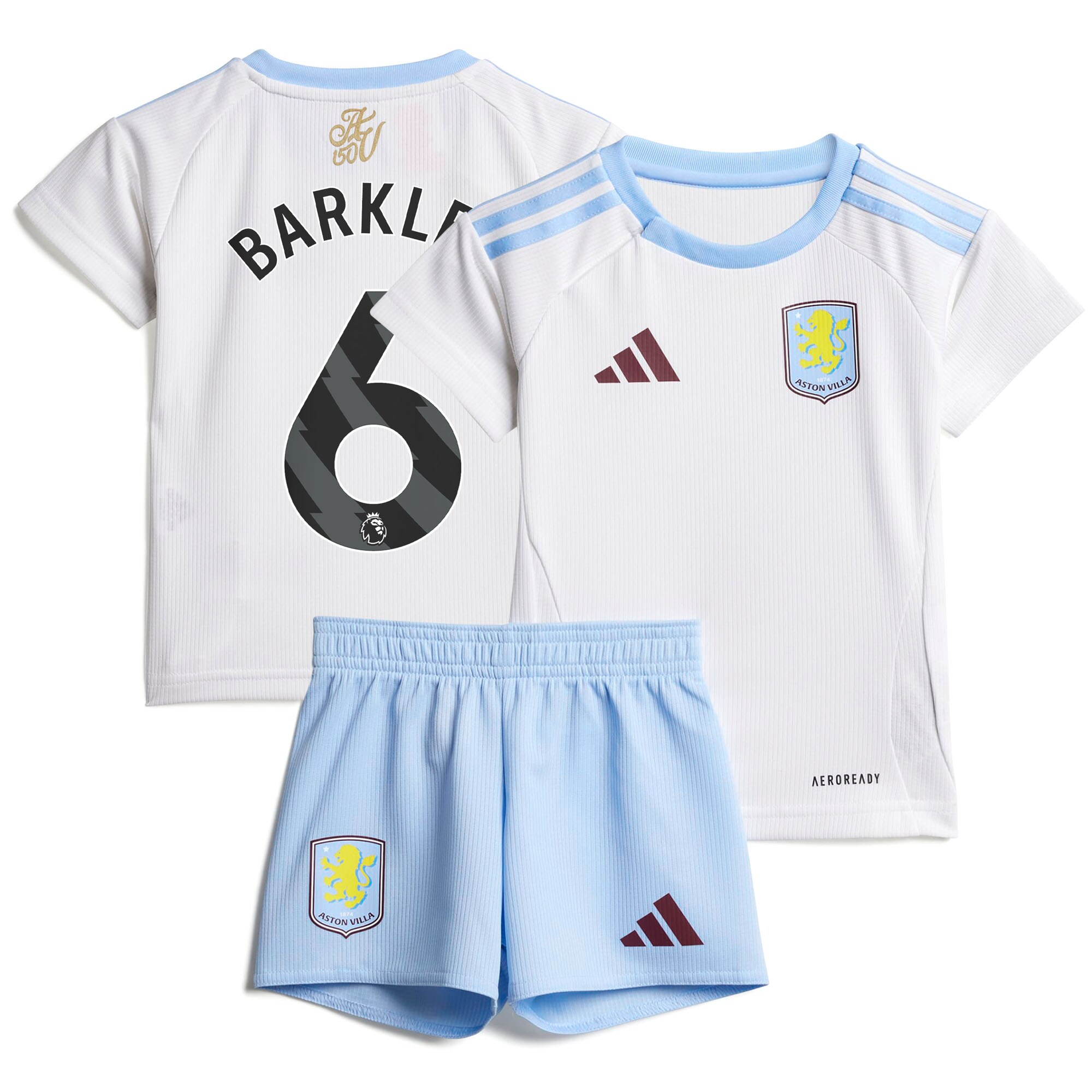 Aston Villa Shirts - aston villa adidas away baby kit 2024-25 with barkley 6 printing Collection of Official Fan Gear