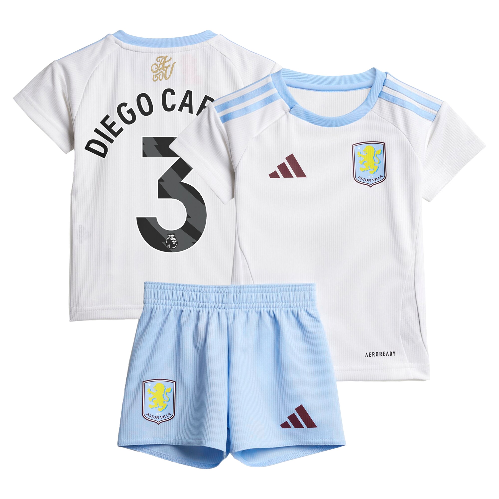 Aston Villa Shirts - aston villa adidas away baby kit 2024-25 with diego carlos 3 printing Collection of Official Fan Gear