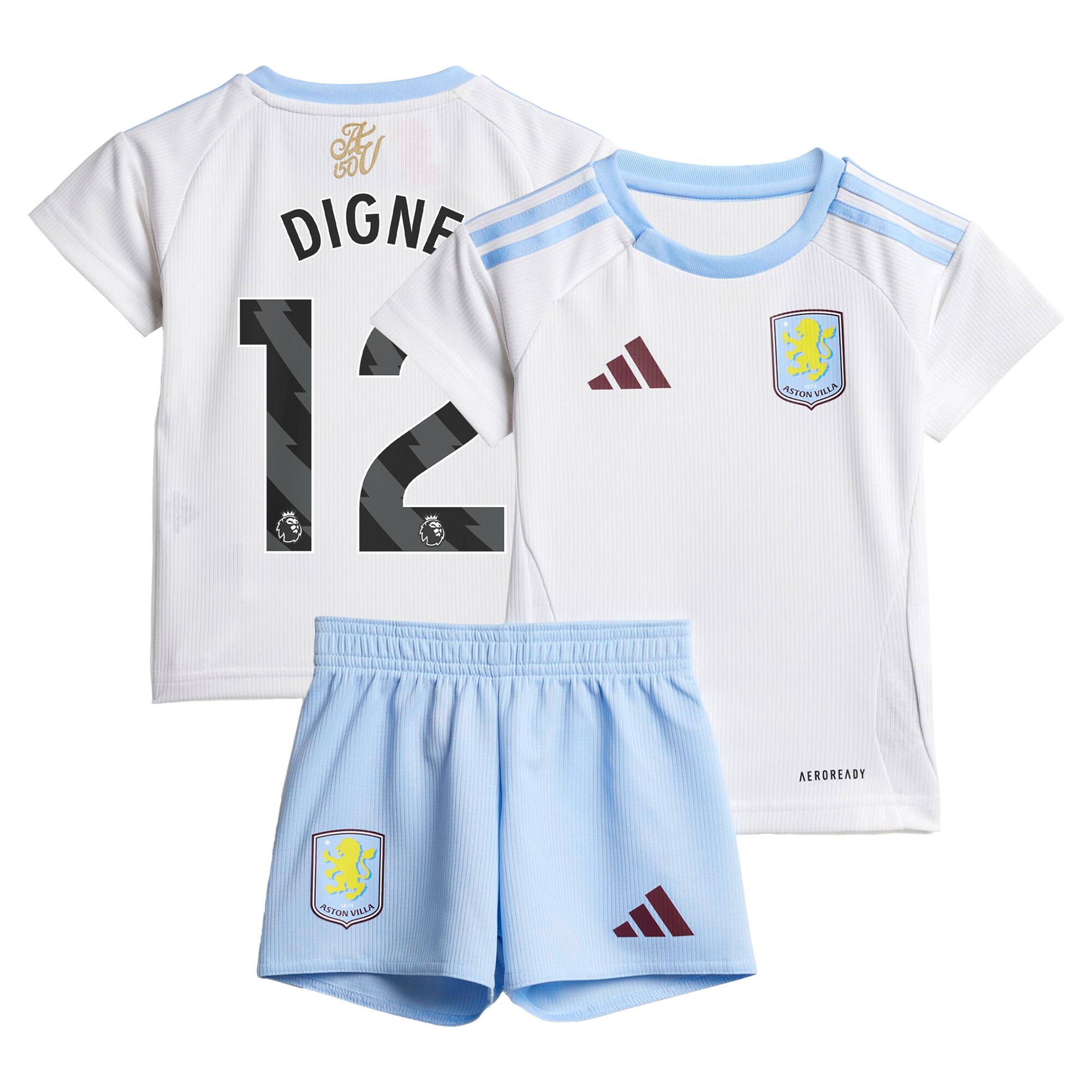 Aston Villa Shirts - aston villa adidas away baby kit 2024-25 with digne 12 printing Collection of Official Fan Gear