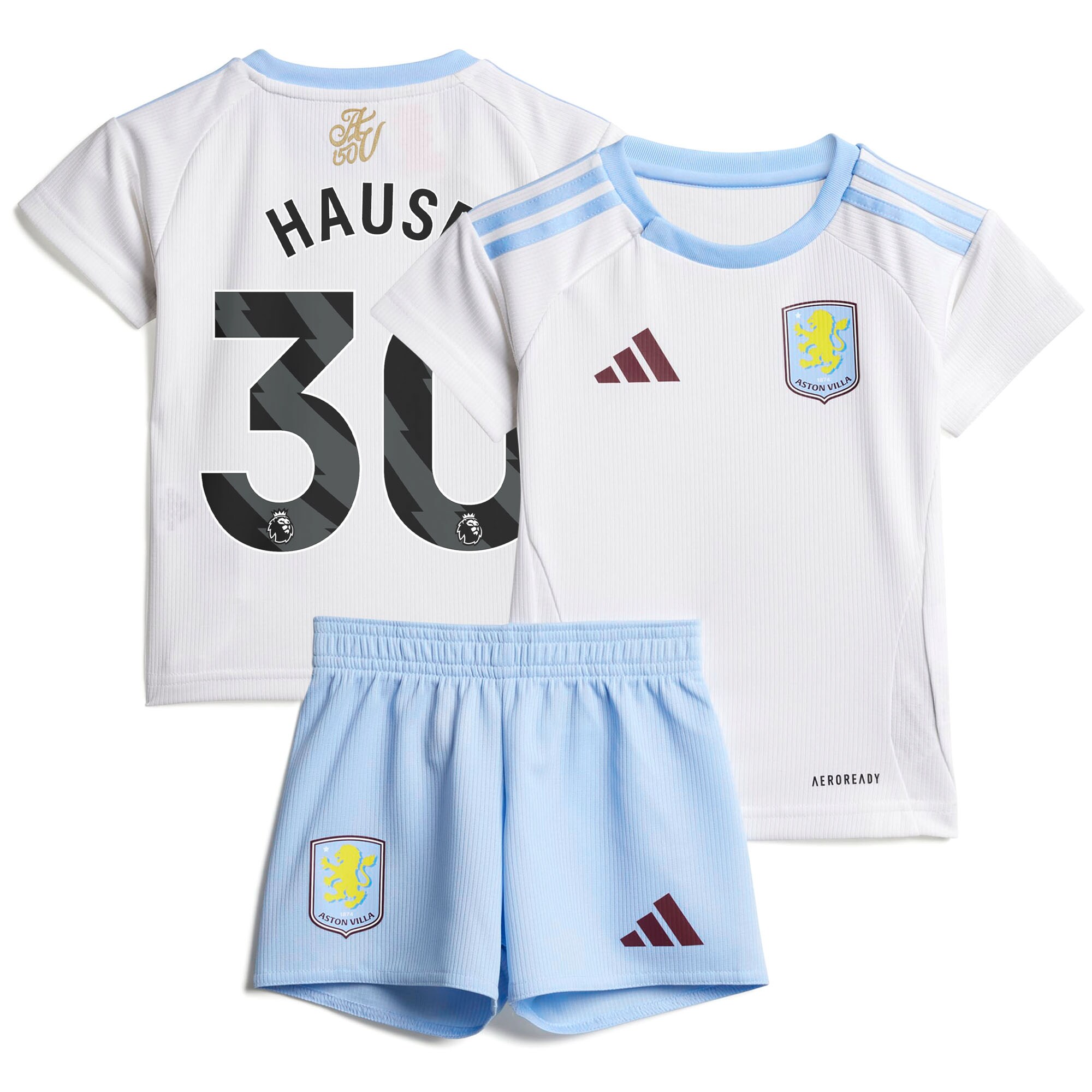 Aston Villa Shirts - aston villa adidas away baby kit 2024-25 with hause 30 printing Collection of Official Fan Gear