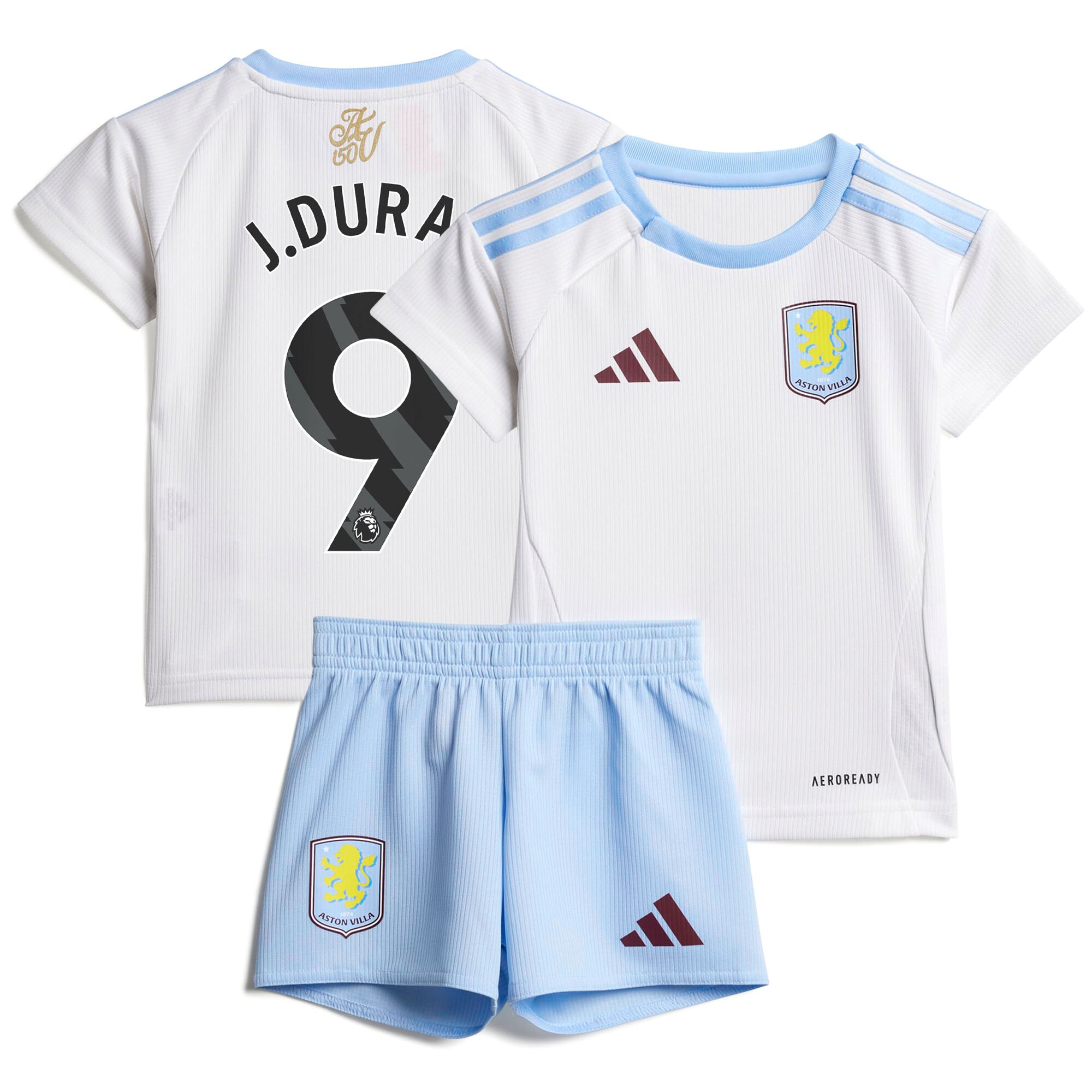 Aston Villa Shirts - aston villa adidas away baby kit 2024-25 with j.duran 9 printing Collection of Official Fan Gear