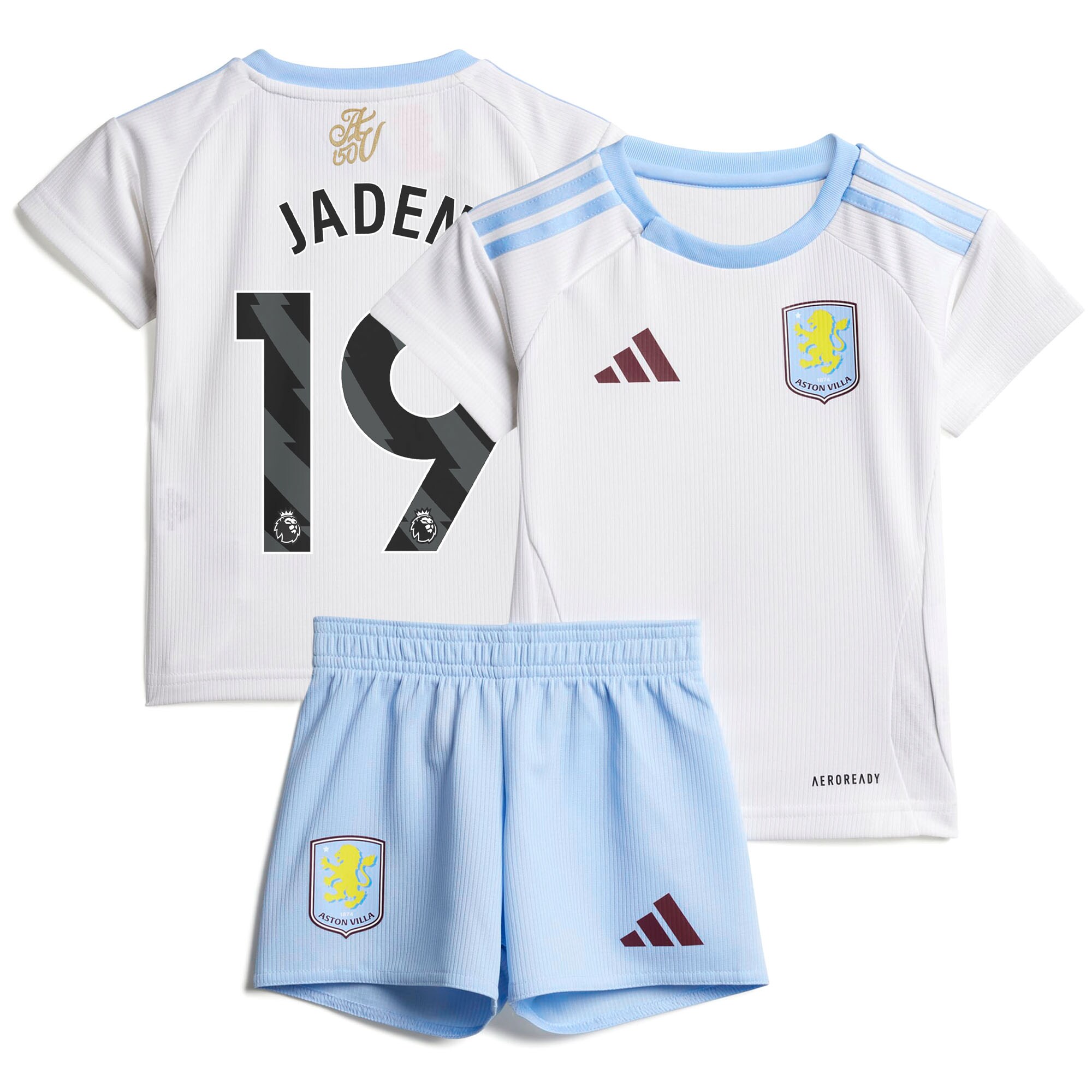 Aston Villa Shirts - aston villa adidas away baby kit 2024-25 with jaden 19 printing Collection of Official Fan Gear