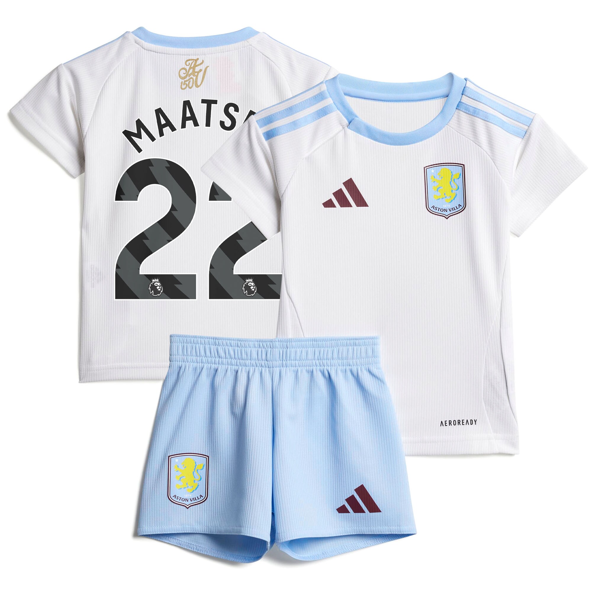 Aston Villa Shirts - aston villa adidas away baby kit 2024-25 with maatsen 22 printing Collection of Official Fan Gear