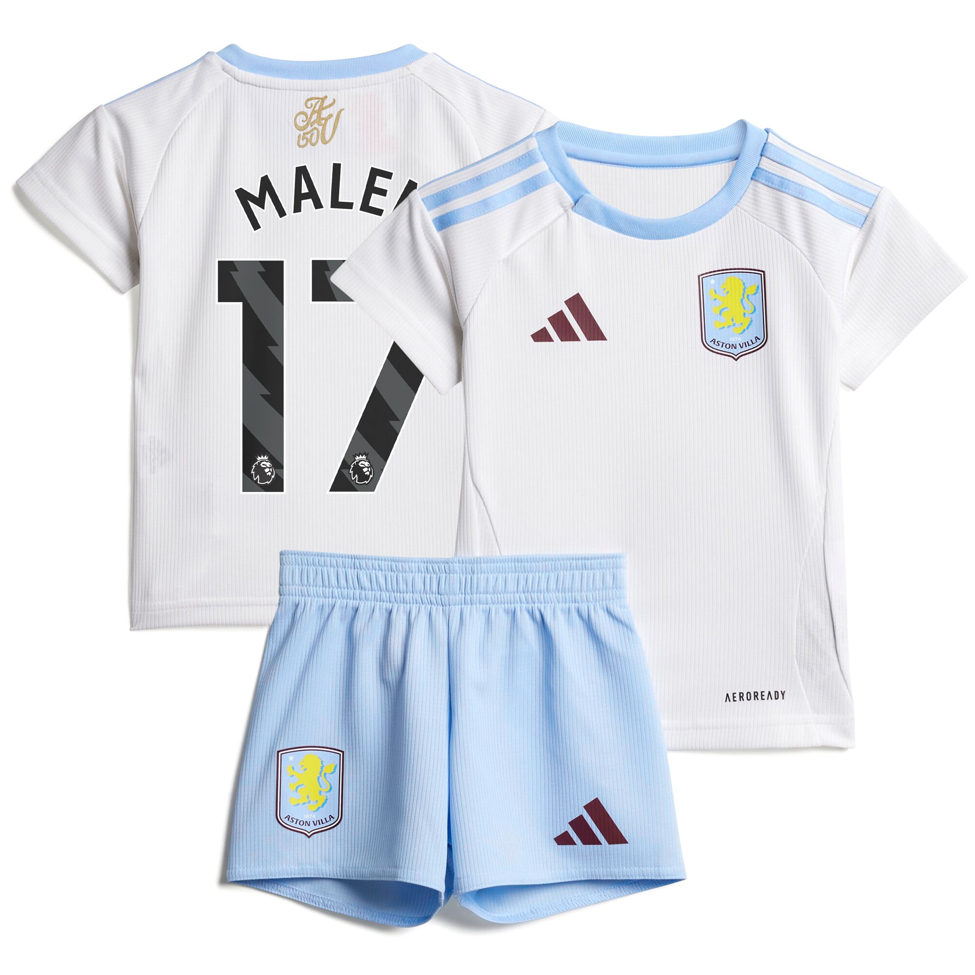 Aston Villa Shirts - aston villa adidas away baby kit 2024-25 with malen 17 printing Collection of Official Fan Gear