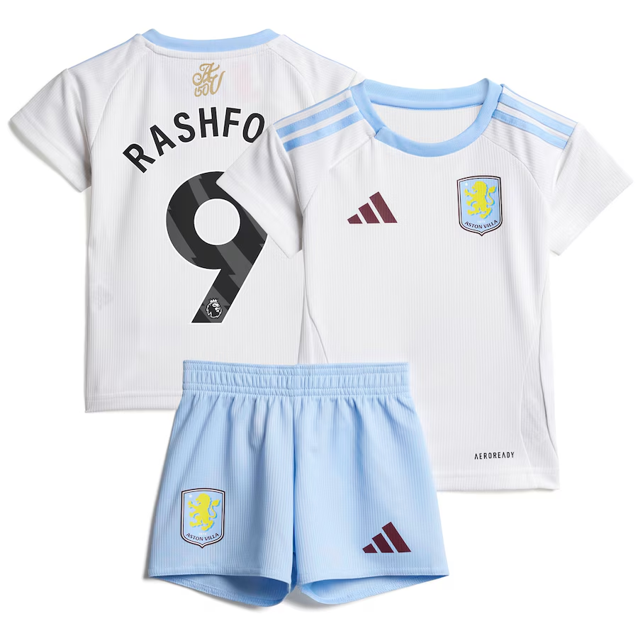 Aston Villa Shirts - aston villa adidas away baby kit 2024-25 with rashford 9 printing Collection of Official Fan Gear