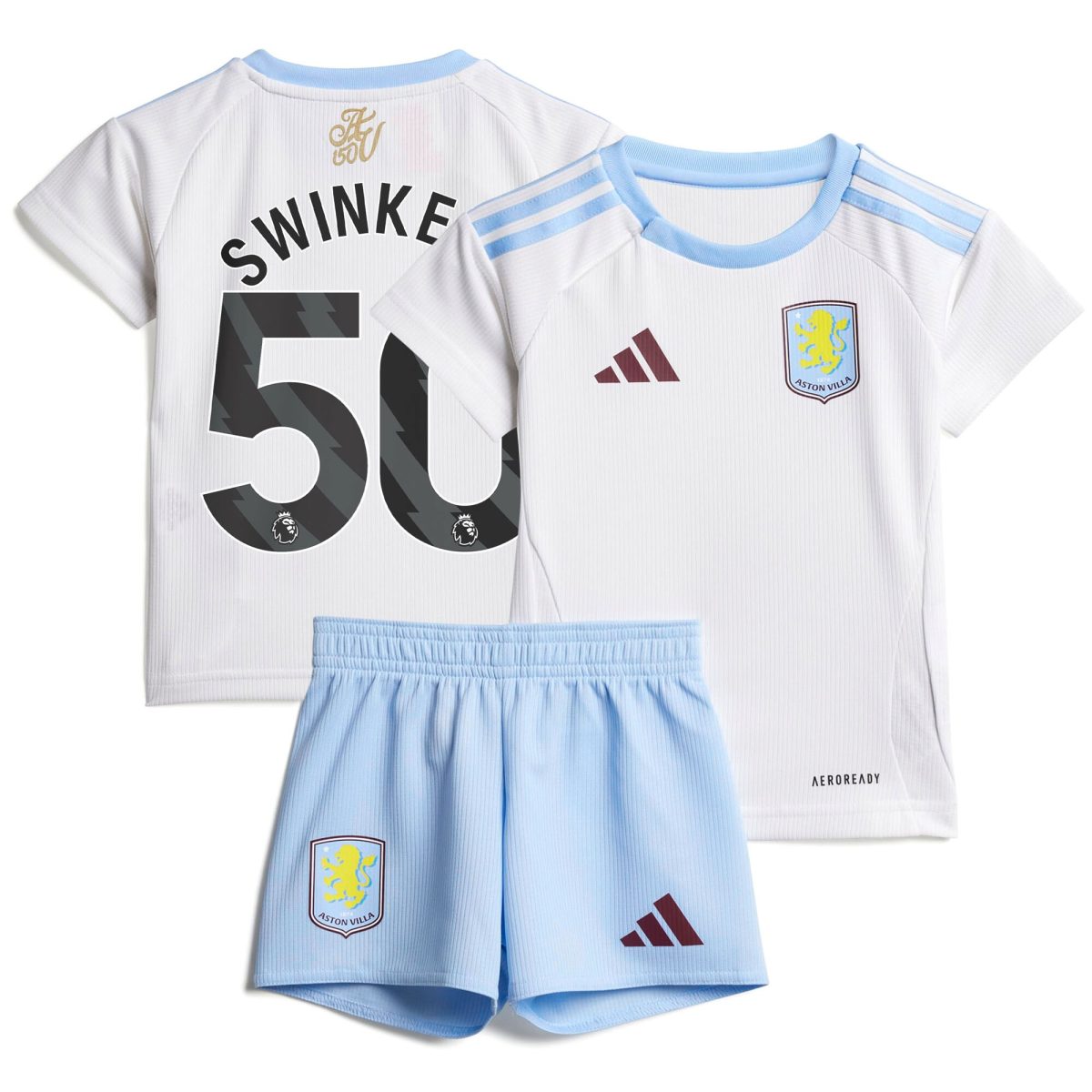 Aston Villa Shirts - aston villa adidas away baby kit 2024-25 with swinkels 50 printing Collection of Official Fan Gear