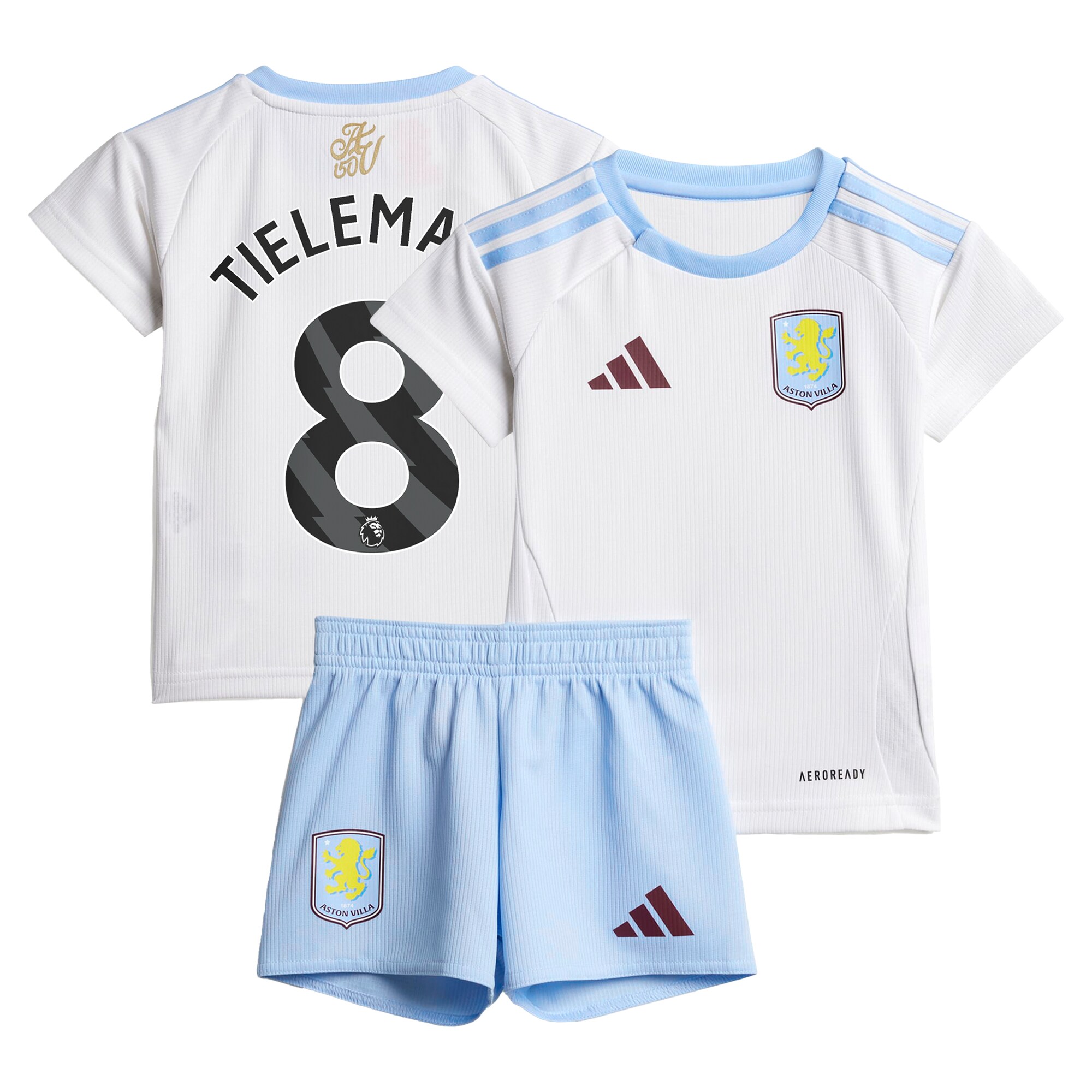 Aston Villa Shirts - aston villa adidas away baby kit 2024-25 with tielemans 8 printing Collection of Official Fan Gear