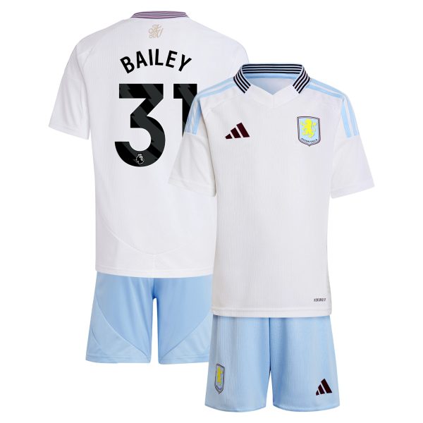 Aston Villa Shirts - aston villa adidas away mini kit 2024-25 with bailey 31 printing Collection of Official Fan Gear
