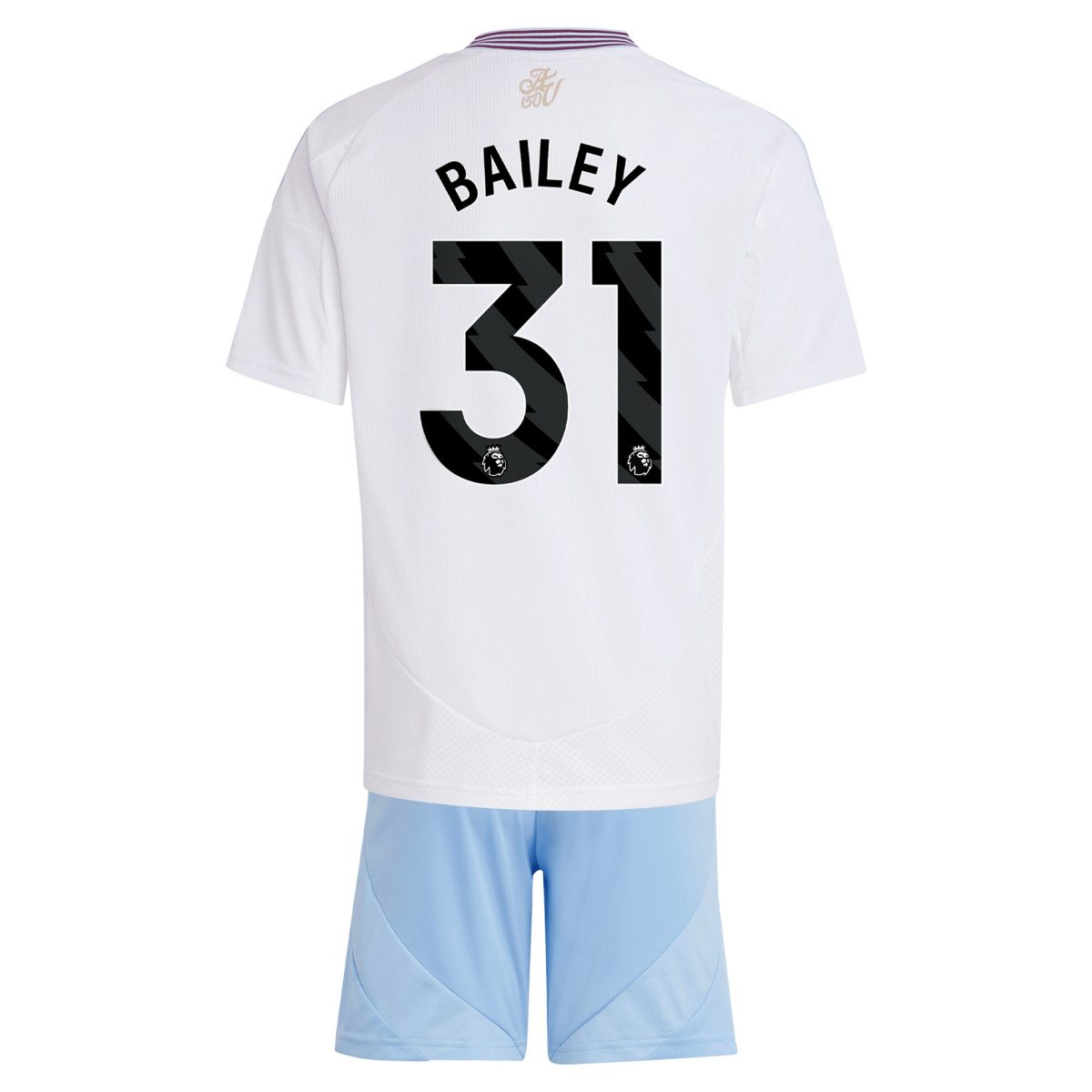 Aston Villa Shirts - aston villa adidas away mini kit 2024-25 with bailey 31 printing Collection of Official Fan Gear