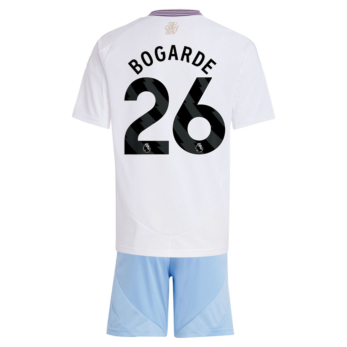 Aston Villa Shirts - aston villa adidas away mini kit 2024-25 with bogarde 26 printing Collection of Official Fan Gear