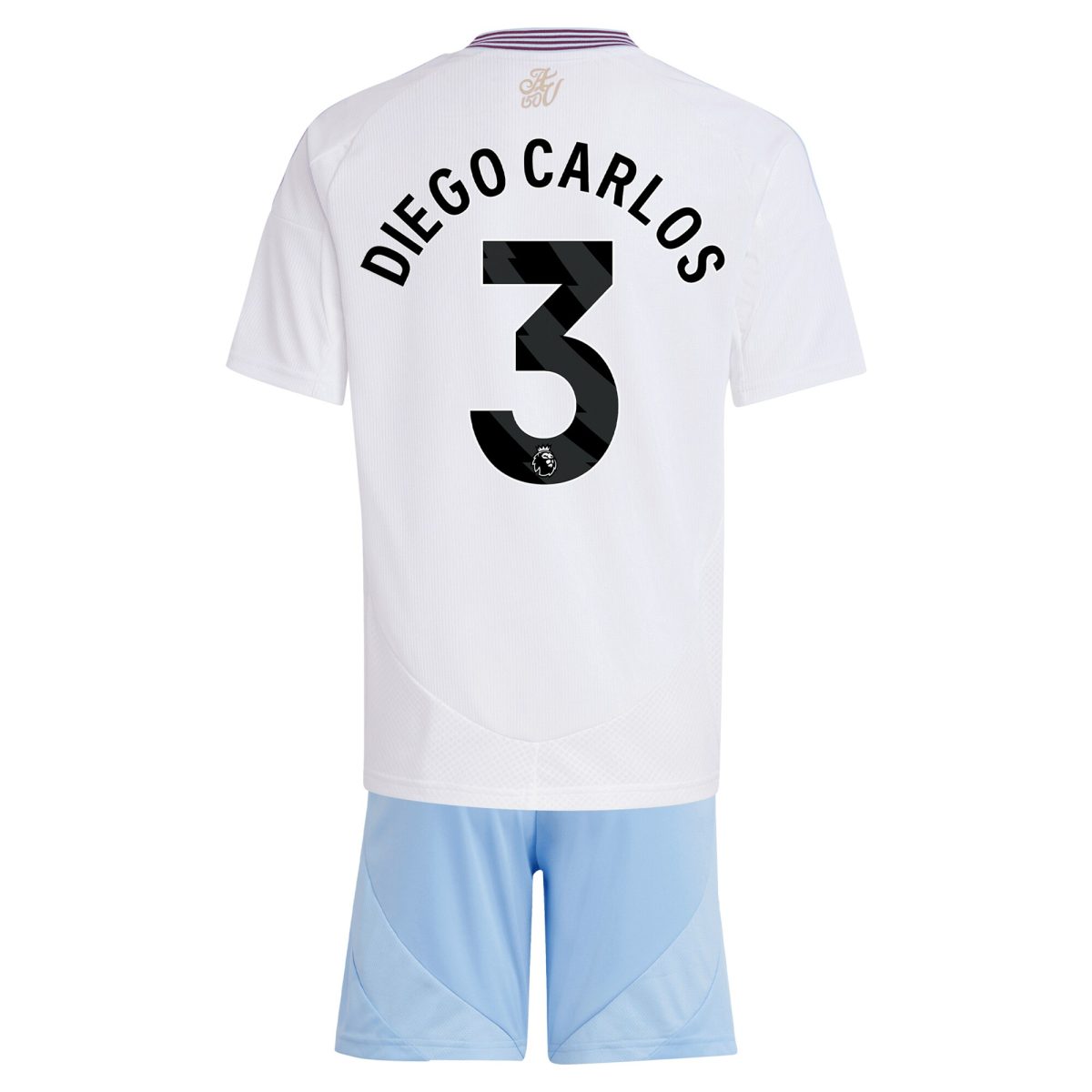 Aston Villa Shirts - aston villa adidas away mini kit 2024-25 with diego carlos 3 printing Collection of Official Fan Gear