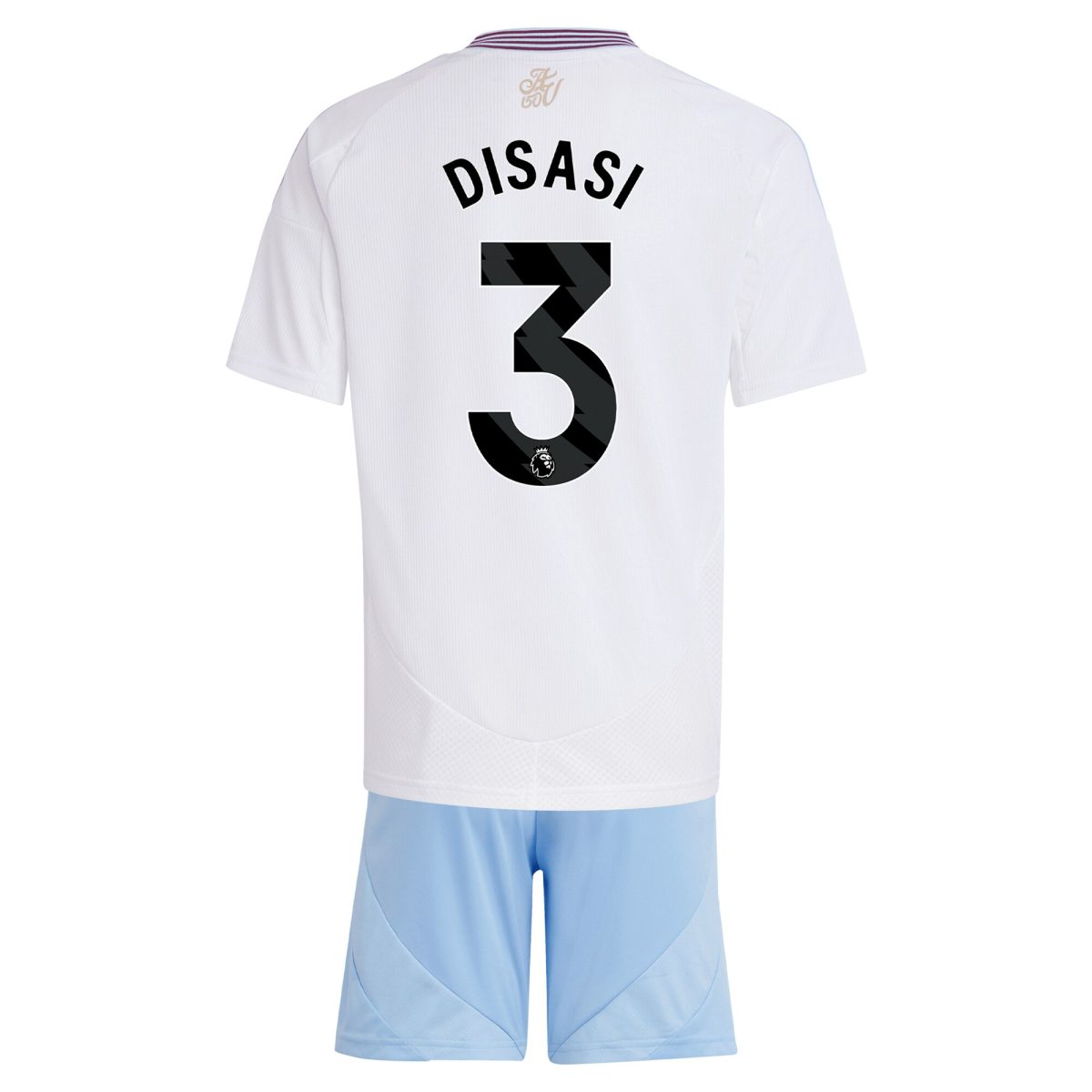 Aston Villa Shirts - aston villa adidas away mini kit 2024-25 with disasi 3 printing Collection of Official Fan Gear