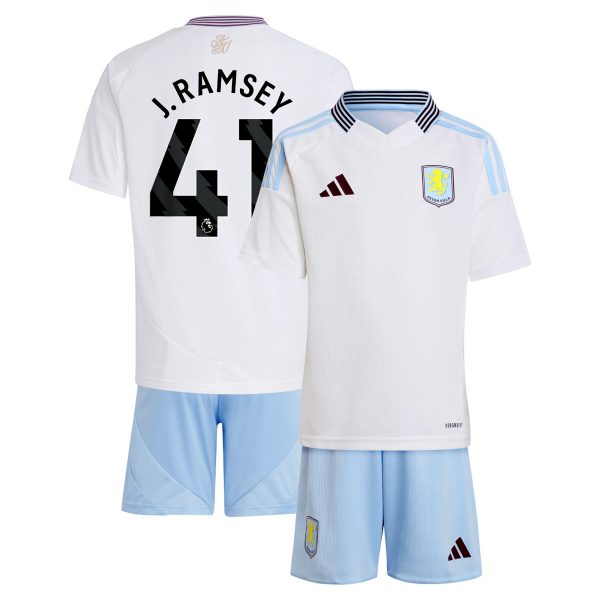 Aston Villa Shirts - aston villa adidas away mini kit 2024-25 with j. ramsey 41 printing Collection of Official Fan Gear